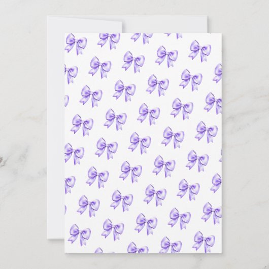 Invitation PHOTO Cute Coquette Purple Bow Sweet 16 (Dos)