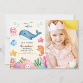 Invitation Photo Cute Under the Sea Anniversaire (Devant)
