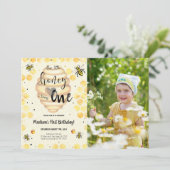 Invitation photo d'abeille modifiable (Debout devant)