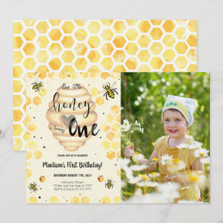 Invitation photo d'abeille modifiable