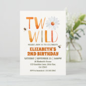 Invitation Photo Daisy Two Wild 2ND Birthday Girl (Debout devant)