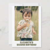 Invitation Photo Daisy Two Wild 2ND Birthday Girl (Dos)