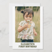 Invitation Photo Daisy Wild One 1st Birthday Girl (Dos)