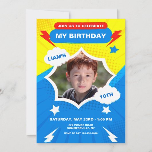 Invitation Photo d'alimentation d'anniversaire (Devant)