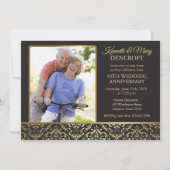 Invitation photo damas or 50 ans de mariage (Devant)