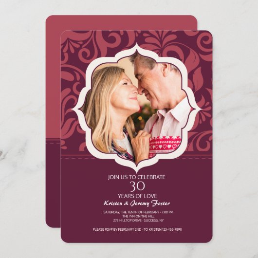 Invitation photo d'amour éternel (Devant / Derrière)