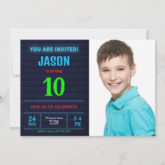 Invitation photo d'anniversaire (Devant)