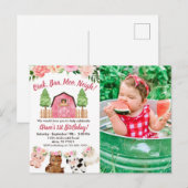 Invitation photo d'anniversaire 1ère année Ferme R (Devant / Derrière)