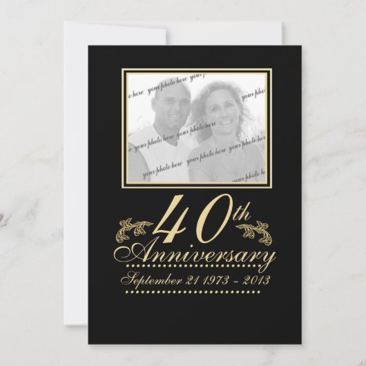 Invitation Photo d'anniversaire 40e (Devant)