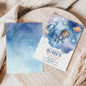 Invitation Photo d'anniversaire 4 ans Astronaute de l'espace