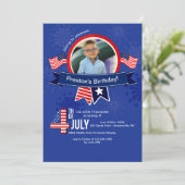 Invitation photo d'anniversaire 4 juillet (Debout devant)