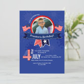 Invitation photo d'anniversaire 4 juillet (Debout devant)