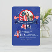 Invitation photo d'anniversaire 4 juillet (Debout devant)