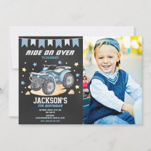 Invitation photo d'anniversaire 4x4 / Quad