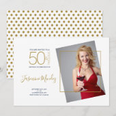Invitation Photo d'anniversaire 50 ans et Fabuleux Points de (Devant / Derrière)