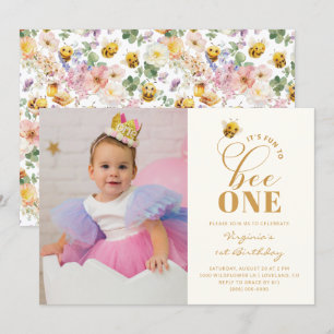 Invitation photo d'anniversaire abeille