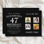 Invitation Photo d'anniversaire adulte<br><div class="desc">Jazz up votre fête d'anniversaire avec ce modèle d'invitation photo en noir et blanc élégant, chic et classique de Zazzle! Que vous fêtiez une autre année ou votre 21ème année, ce modèle ajoute une touche de classe et d'élégance que vos invités apprécieront. Avec une photo haute résolution et des champs...</div>