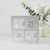 Invitation Photo d'anniversaire argent Passé & Présent (Debout devant)