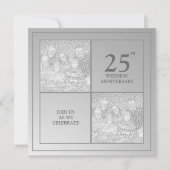 Invitation Photo d'anniversaire argent Passé & Présent (Devant)