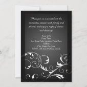 Invitation Photo d'anniversaire Champagne Noir et Blanc Argen (Dos)