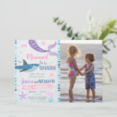 Invitation Photo d'anniversaire conjointe de la Sirène et du (Debout devant)