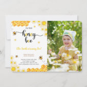 Invitation photo d'anniversaire d'abeille (Devant)