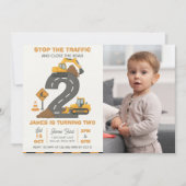 Invitation Photo d'anniversaire de 2 ans de construction de c (Devant)