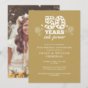 Invitation Photo d'anniversaire de 50 ans de mariage Into For