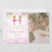 Invitation photo d'anniversaire de ballerine (Devant)