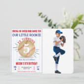 Invitation photo d'anniversaire de baseball (Debout devant)