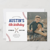 Invitation photo d'anniversaire de baseball (Devant)