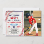 Invitation photo d'anniversaire de baseball - TOUS (Devant)