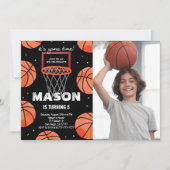 Invitation photo d'anniversaire de basketball (Devant)