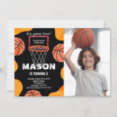 Invitation photo d'anniversaire de basketball (Devant)
