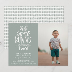 Invitation Photo d'anniversaire de Bunny