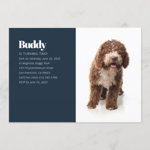 Invitation Photo d'Anniversaire de Chien de Chien Personnalis