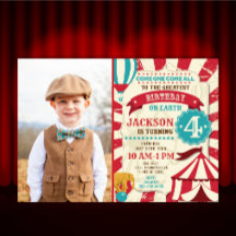 Invitation photo d'anniversaire de cirque Invitati