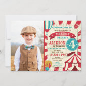Invitation photo d'anniversaire de cirque Invitati (Devant)