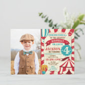 Invitation photo d'anniversaire de cirque Invitati (Debout devant)