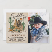 Invitation Photo d'anniversaire de cow-boy de rodéo western S (Devant)