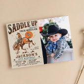 Invitation Photo d'anniversaire de cowboy de rodéo western Sa