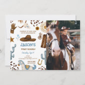Invitation photo d'anniversaire de Cowboy modifiab (Devant)