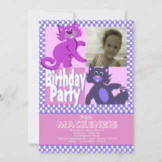 Invitation Photo d'anniversaire de Crazy Cats