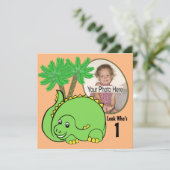 Invitation Photo d'anniversaire de Dinosaur (Debout devant)