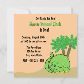 Invitation Photo d'anniversaire de Dinosaur (Dos)