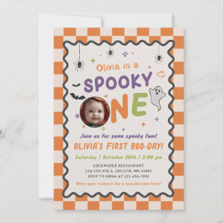 Invitation Photo d'anniversaire de fantôme d'Halloween Spooky