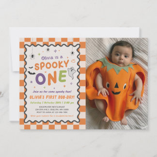 Invitation Photo d'anniversaire de fantôme d'Halloween Spooky