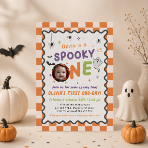 Invitation Photo d'anniversaire de fantôme d'Halloween Spooky