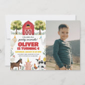 Invitation photo d'anniversaire de ferme (Devant)