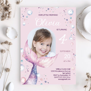 Invitation photo d'anniversaire de fille Little Me